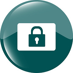 Image showing closed padlock icon web sign isolated on white