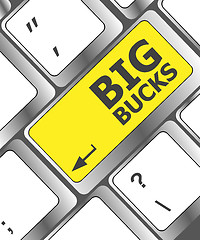 Image showing big bucks on computer keyboard key button