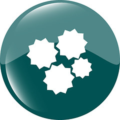 Image showing gears icon (button) isolated on a white background