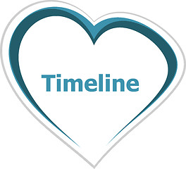 Image showing marketing concept, timeline word on love heart