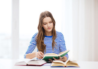 Image showing concentrated student girl with books