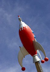 Image showing Rocket against blue sky