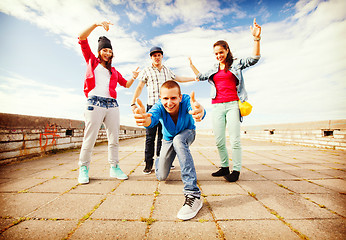 Image showing group of teenagers dancing