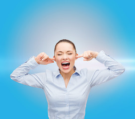 Image showing angry screaming businesswoman