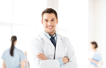 Image showing male doctor with stethoscope