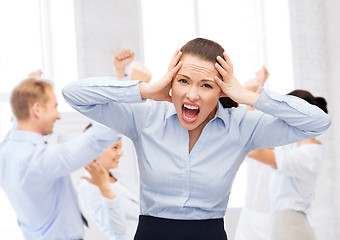 Image showing angry screaming businesswoman