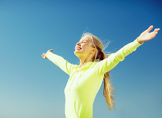 Image showing woman doing sports outdoors