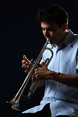 Image showing Playing the trumpet