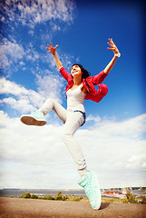 Image showing beautiful dancing girl jumping