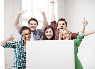 Image showing students at school with blank white board