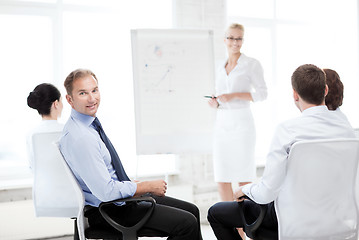 Image showing businessman on business meeting in office