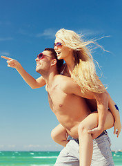 Image showing couple having fun on the beach