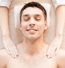 Image showing man in spa