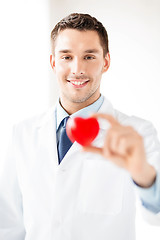 Image showing male doctor with heart