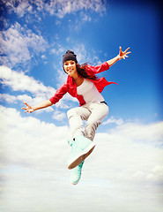 Image showing beautiful dancing girl jumping