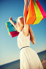 Image showing woman with shopping bags