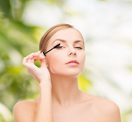 Image showing beautiful woman with mascara