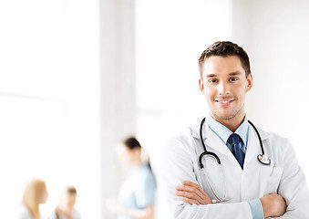 Image showing male doctor with stethoscope