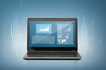 Image showing laptop computer with graph on screen