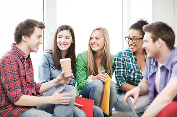 Image showing students communicating and laughing at school