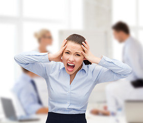 Image showing angry screaming businesswoman