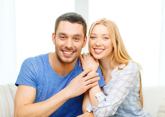 Image showing smiling happy couple at home