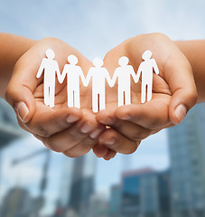 Image showing womans hands with paper team