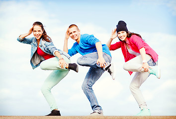 Image showing group of teenagers dancing