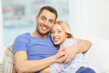 Image showing smiling happy couple at home