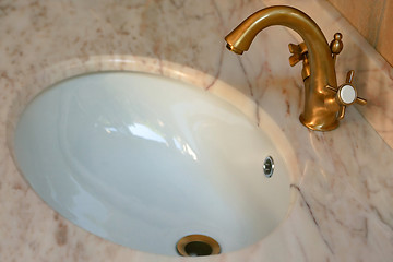 Image showing Golden faucet