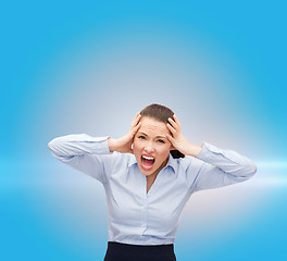 Image showing angry screaming businesswoman