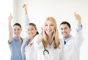 Image showing group of doctors showing thumbs up