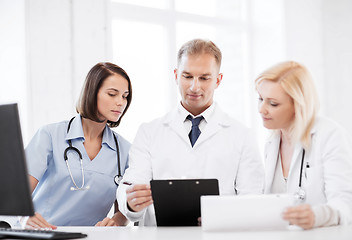 Image showing team or group of doctors on meeting