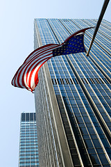 Image showing American flag flying