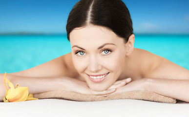 Image showing smiling woman in spa salon