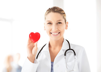 Image showing female doctor with heart