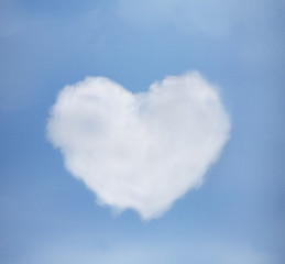 Image showing blue sky with heart from clouds