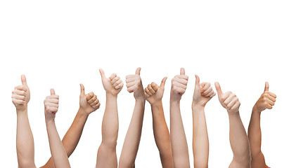 Image showing human hands showing thumbs up