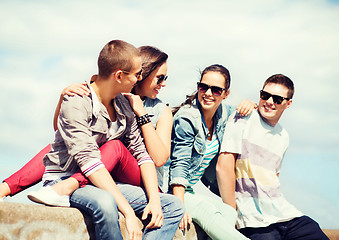 Image showing group of teenagers hanging out