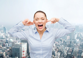 Image showing angry screaming businesswoman