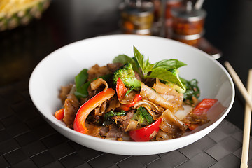 Image showing Drunken Noodle Thai Food