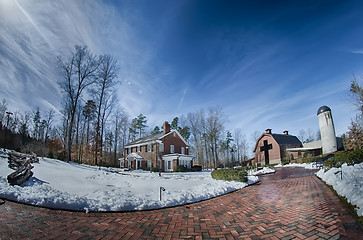 Image showing snow around billy graham library after winter storm