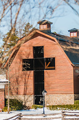 Image showing snow covered landscape at billy graham free library