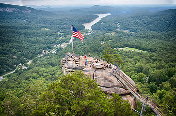 Image showing overlooking chimney rock and lake lure