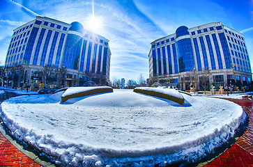 Image showing winter street scenes around piedmont town centre charlotte,nc