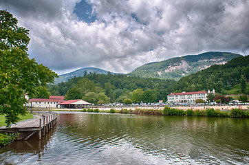 Image showing overlooking chimney rock and lake lure