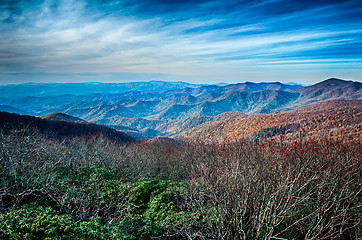 Image showing sunset view over blue ridge mountains