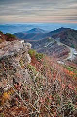 Image showing sunset view over blue ridge mountains