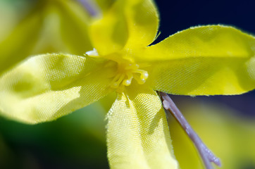 Image showing fake yellow flowers made from cloth