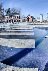 Image showing snow around billy graham library after winter storm